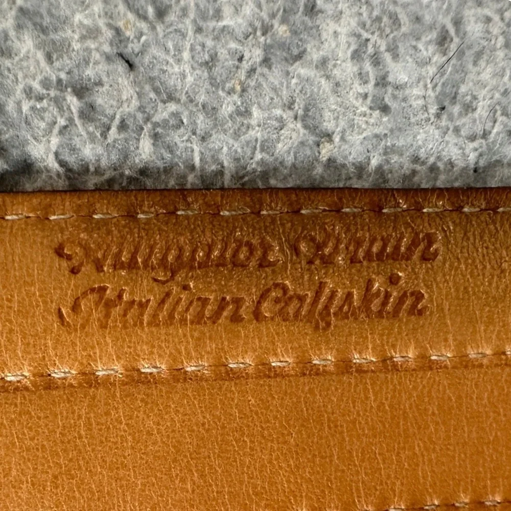 Martin Dingman Belt Mens 44 Alligator Grain Italian Calfskin Brown Western EUC